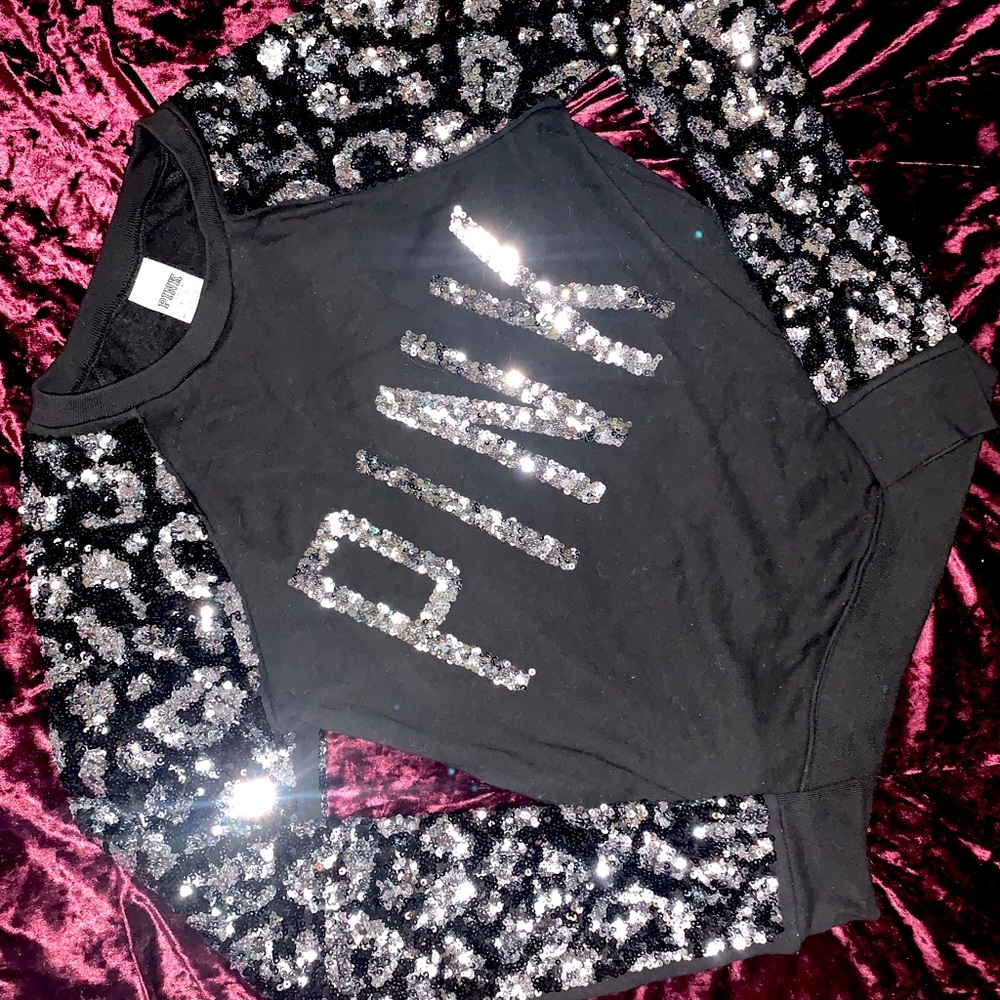 Victoria’s Secret pink rare bling crew sweater